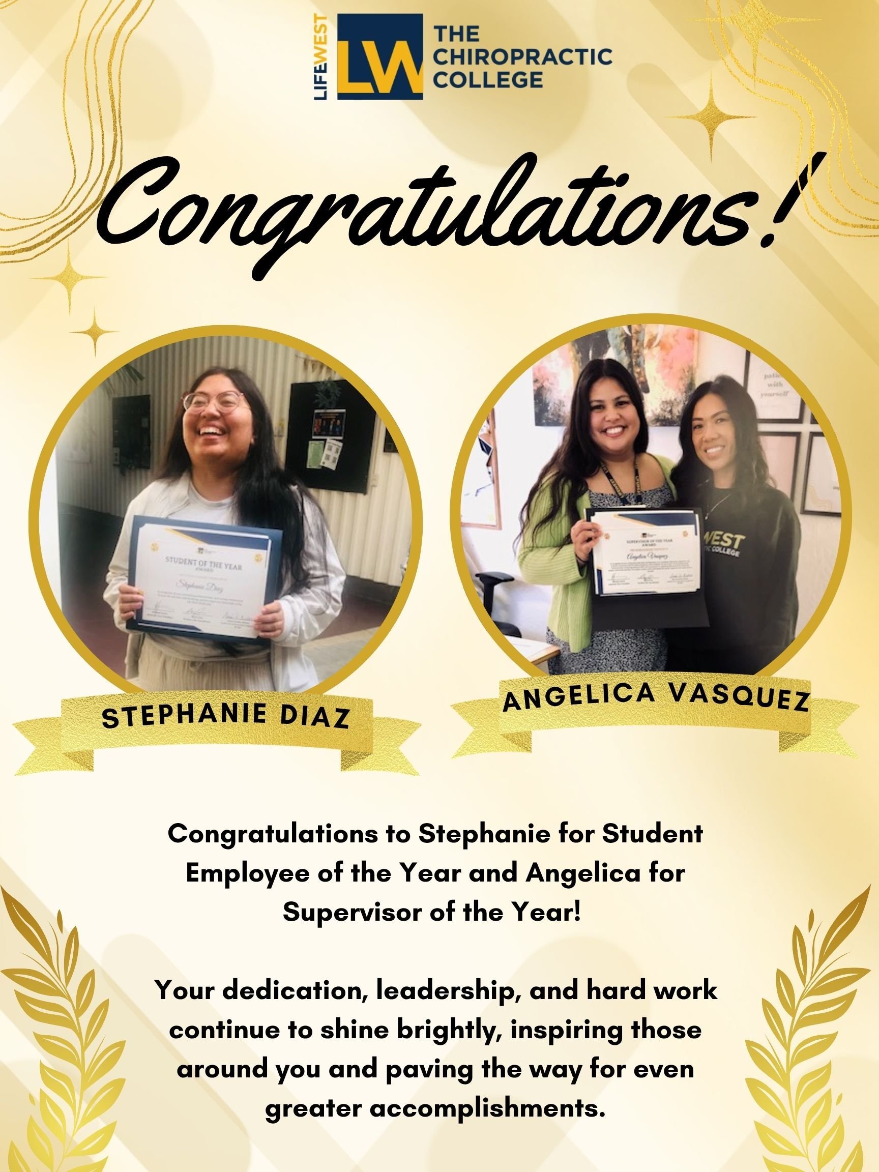 employee & supervisor Congratulations post